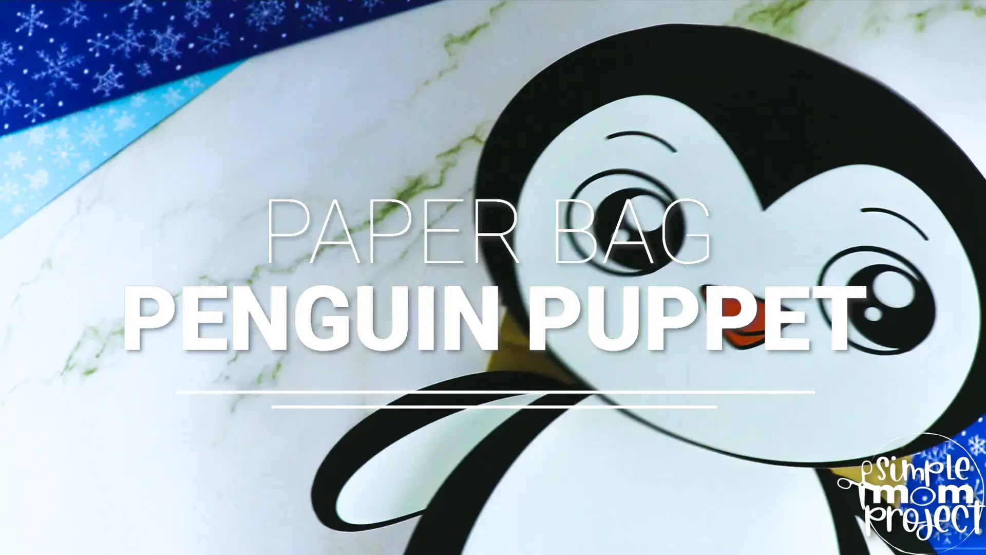 Printable Penguin Paper Bag Puppet Craft for Kids, Preschoolers, Toddlers, kindergarten elementary penguin crafts winter crafts 1