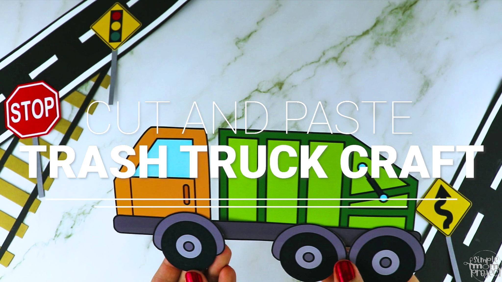 Printable Trash Truck Vehicle Craft Template for Kids, Preschool, Toddlers, Kindergarten 1