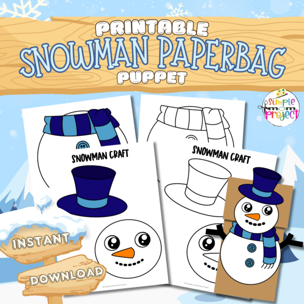 Are you a fan of Olaf or do you want to build a snowman? If so, this printable snowman paper bag puppet craft is the ideal activity for kids who love the Frozen movie or just like making diy puppets. Use this diy snowman puppet craft on your winter themed puppet show or alphabet lessons, especially the letter S. It’s a quick and easy preschool craft activity suitable for kids of all ages. Take out all your crafting materials and grab a copy of these printable snowman puppet templates now.