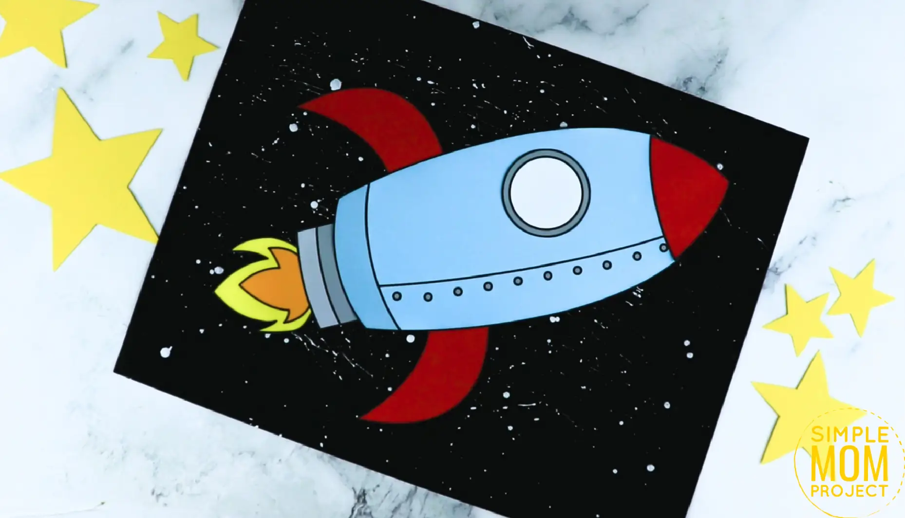 Free Printable Spaceship Rocketship Craft for Preschoolers, Toddlers and Kindergartners 3