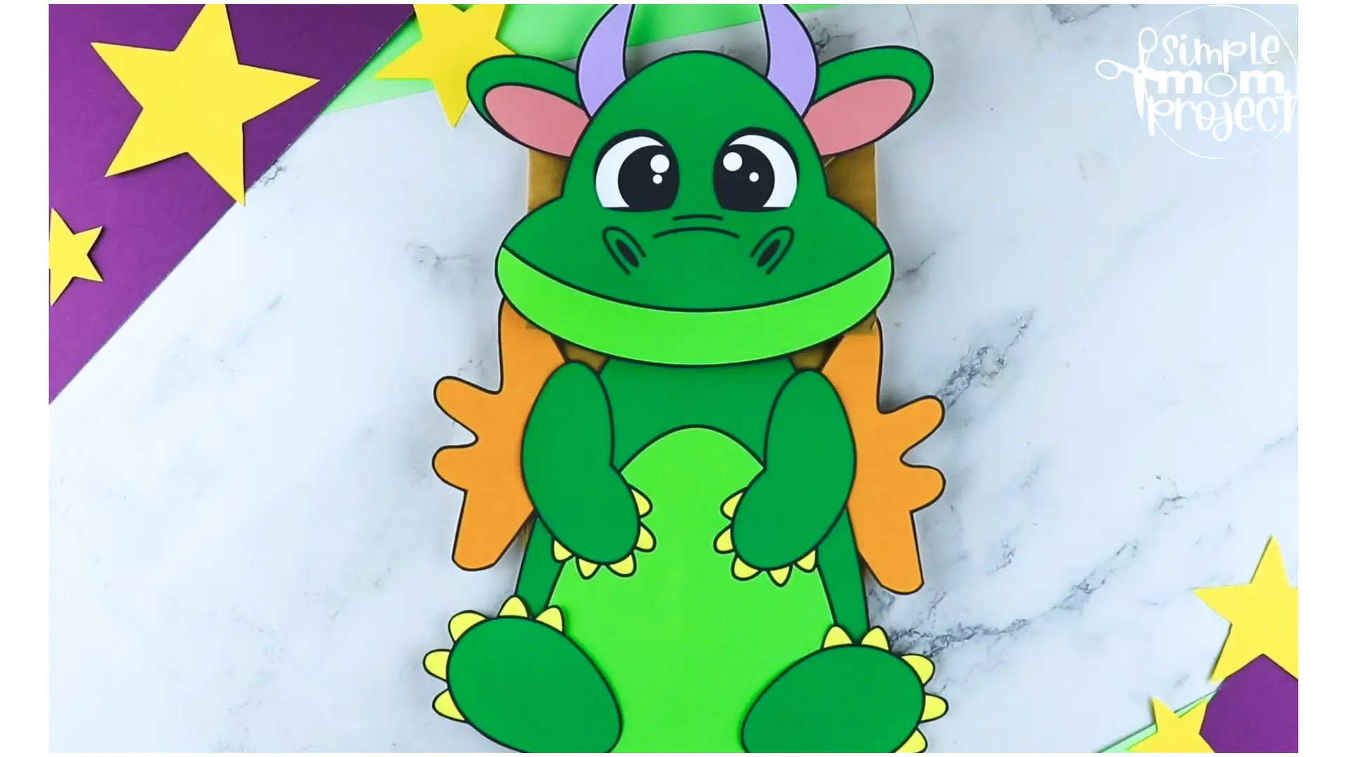 Printable Dragon Paper Bag Craft for Kids Preschoolers toddlers kindergarten 7