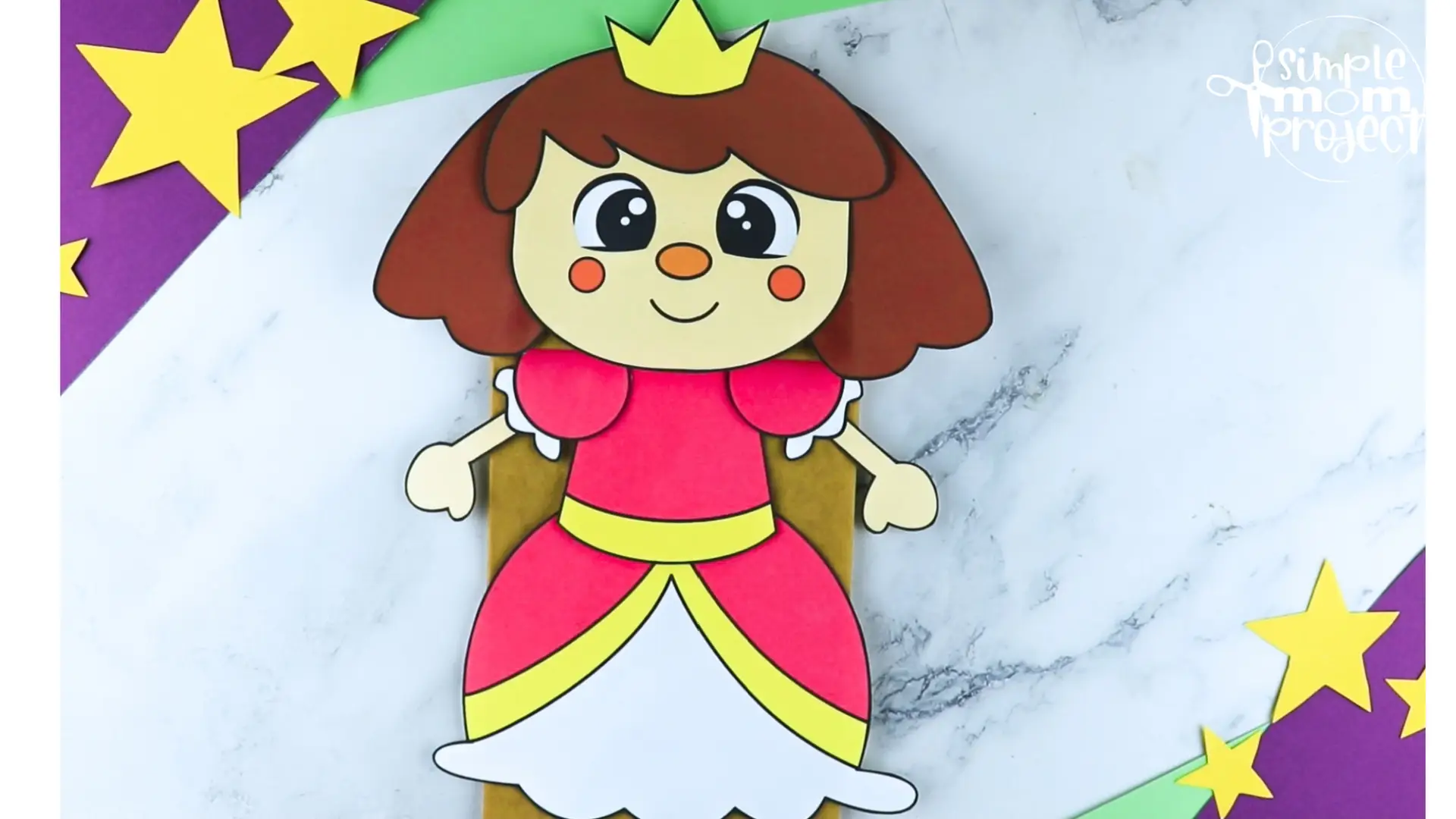 Printable Princess Paper Bag Craft for Kids Preschoolers toddlers kindergarten 10