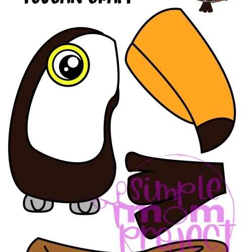 Printable Toucan Craft Template for Kids Preschool Toddler elementary nursing home 11