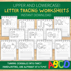 Alphabet Tracing Printable Worksheet Book | ABC Tracing Activity | A-Z Handwriting Practice | Alphabet Letter Writing | Letter Formation