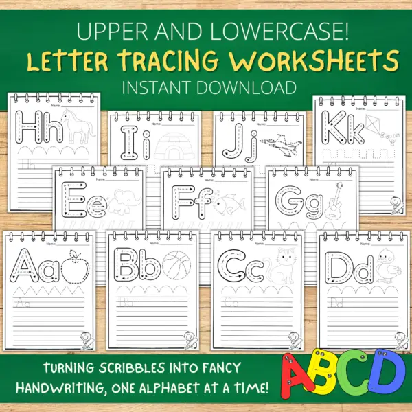 Alphabet Tracing Printable Worksheet Book | ABC Tracing Activity | A-Z Handwriting Practice | Alphabet Letter Writing | Letter Formation