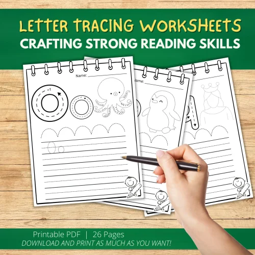 Alphabet Tracing Printable Worksheet Book | ABC Tracing Activity | A-Z Handwriting Practice | Alphabet Letter Writing | Letter Formation