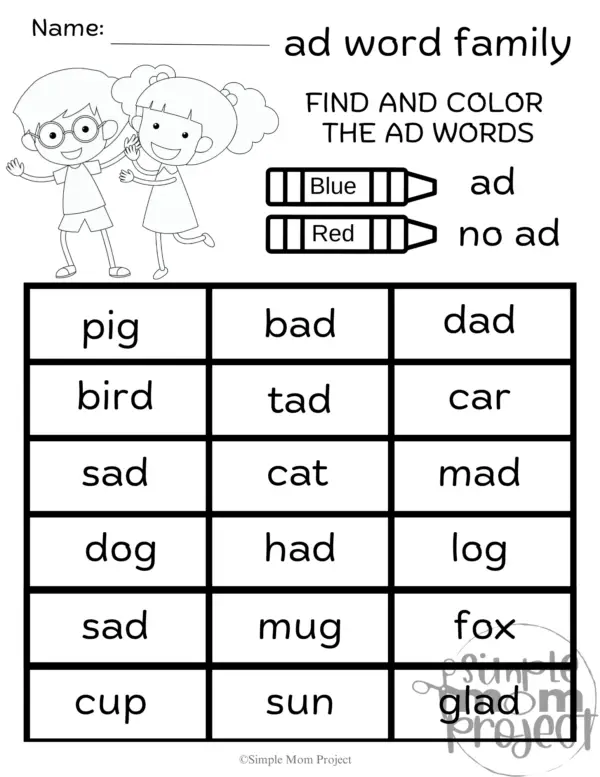 These awesome worksheets are like secret agents on a mission to supercharge kids' phonics skills and conquer the mighty "ad" sound in the most epic way possible! With exciting coloring quests and brain-teasing word hunts, each task is a treasure trove of fun waiting to be explored. Parents and teachers are in for a treat with this mix of activities that spark imagination and puzzle-solving skills. Get ready to dive into a colorful world of "ad" words armed with crayons, pencils, and a spirit of adventure!