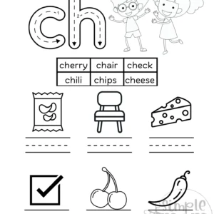 These awesome worksheets are like secret agents on a mission to supercharge kids' phonics skills and conquer the mighty "ch" sound in the most epic way possible! With exciting coloring quests and brain-teasing word hunts, each task is a treasure trove of fun waiting to be explored. Parents and teachers are in for a treat with this mix of activities that spark imagination and puzzle-solving skills. Get ready to dive into a colorful world of "ch" words armed with crayons, pencils, and a spirit of adventure!
