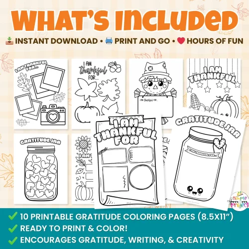 These printable gratitude coloring pages make it simple to teach kindness and thankfulness. Perfect for classroom morning work or family time — no prep needed! 🖨️🎨