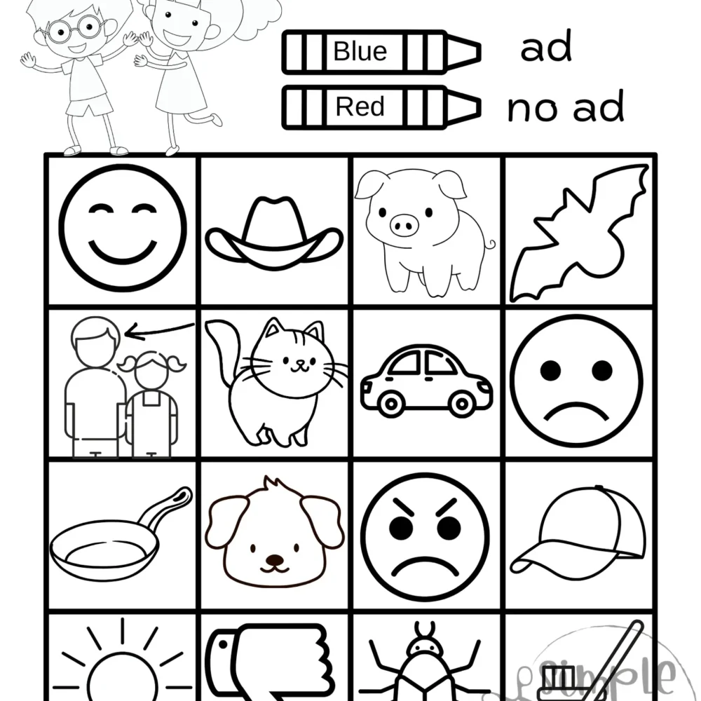 These awesome worksheets are like secret agents on a mission to supercharge kids' phonics skills and conquer the mighty "ad" sound in the most epic way possible! With exciting coloring quests and brain-teasing word hunts, each task is a treasure trove of fun waiting to be explored. Parents and teachers are in for a treat with this mix of activities that spark imagination and puzzle-solving skills. Get ready to dive into a colorful world of "ad" words armed with crayons, pencils, and a spirit of adventure!