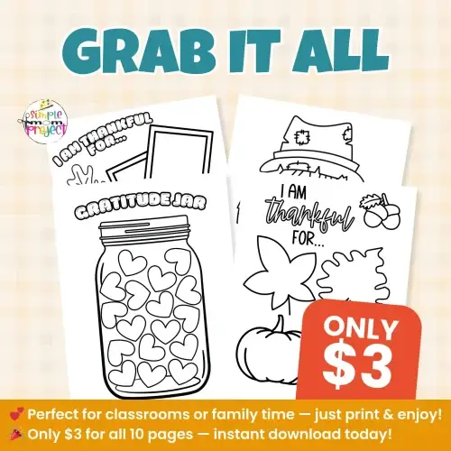 Teachers and parents love these thankful coloring pages! Simple to print, fun to color, and perfect for November or any time of year. 🧡