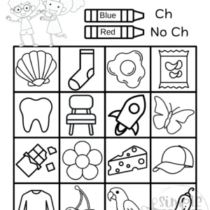 These awesome worksheets are like secret agents on a mission to supercharge kids' phonics skills and conquer the mighty "ch" sound in the most epic way possible! With exciting coloring quests and brain-teasing word hunts, each task is a treasure trove of fun waiting to be explored. Parents and teachers are in for a treat with this mix of activities that spark imagination and puzzle-solving skills. Get ready to dive into a colorful world of "ch" words armed with crayons, pencils, and a spirit of adventure!