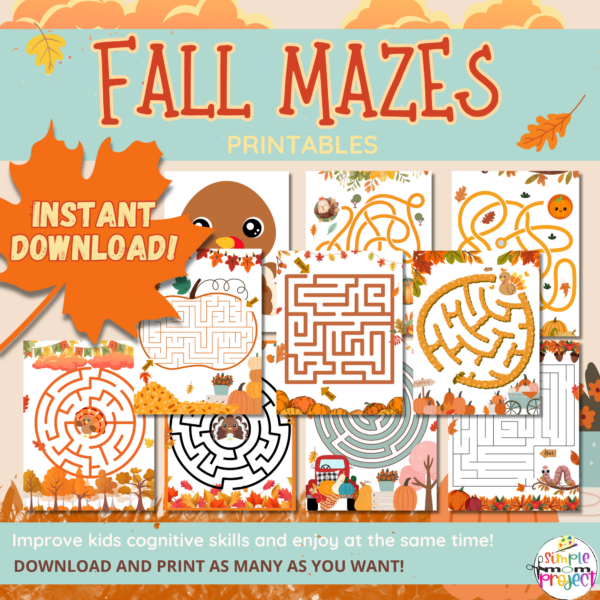 Get ready to dive into these fall mazes as autumn creeps closer! Get your little ones flexing those problem-solving muscles and fine-tuning their motor skills by guiding our turkey through tricky pumpkin patch mazes! Whether you're a mini explorer or a seasoned maze master, get set for a thrilling adventure as you navigate these autumn puzzlers.