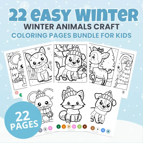 Kids will love these cute color-by-number winter animals! Includes 22 pages with and without scenery for all skill levels.
