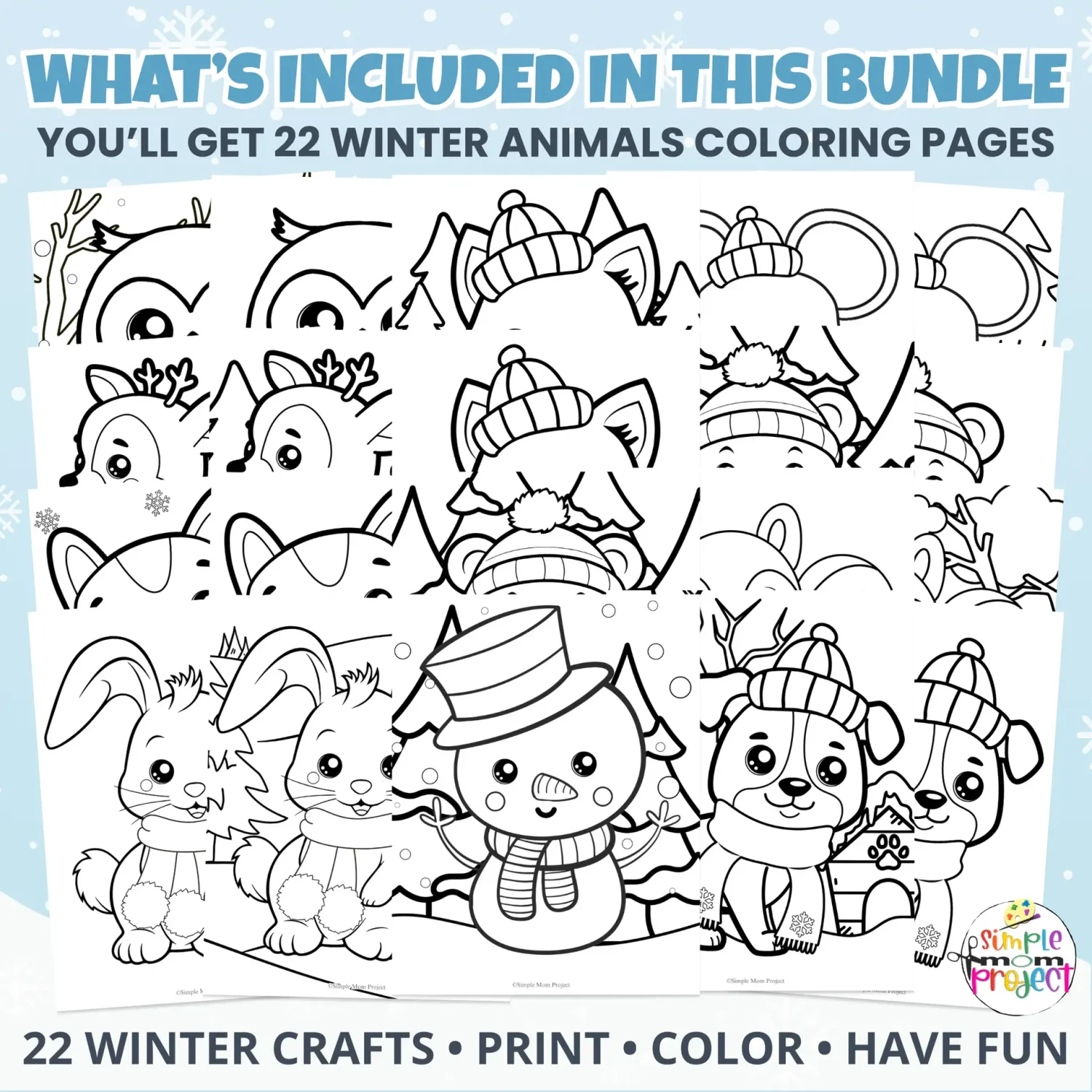☃️ These winter coloring sheets feature penguins, foxes, bears, owls, and more! Great for early finishers, art centers, and winter units.