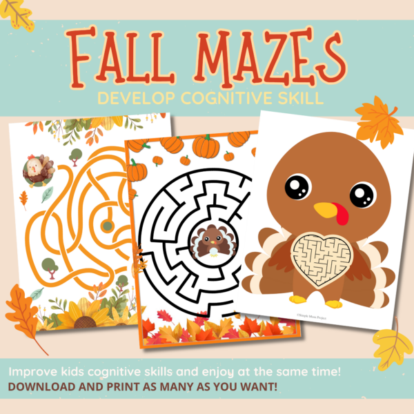 Get ready to dive into these fall mazes as autumn creeps closer! Get your little ones flexing those problem-solving muscles and fine-tuning their motor skills by guiding our turkey through tricky pumpkin patch mazes! Whether you're a mini explorer or a seasoned maze master, get set for a thrilling adventure as you navigate these autumn puzzlers.