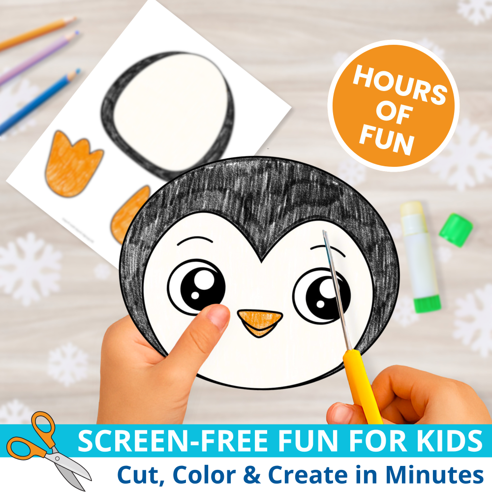 🧊 Add hands-on fun to your Arctic animal study with this Penguin Paper Bag Puppet Template. Great for fine motor skills and creative play!