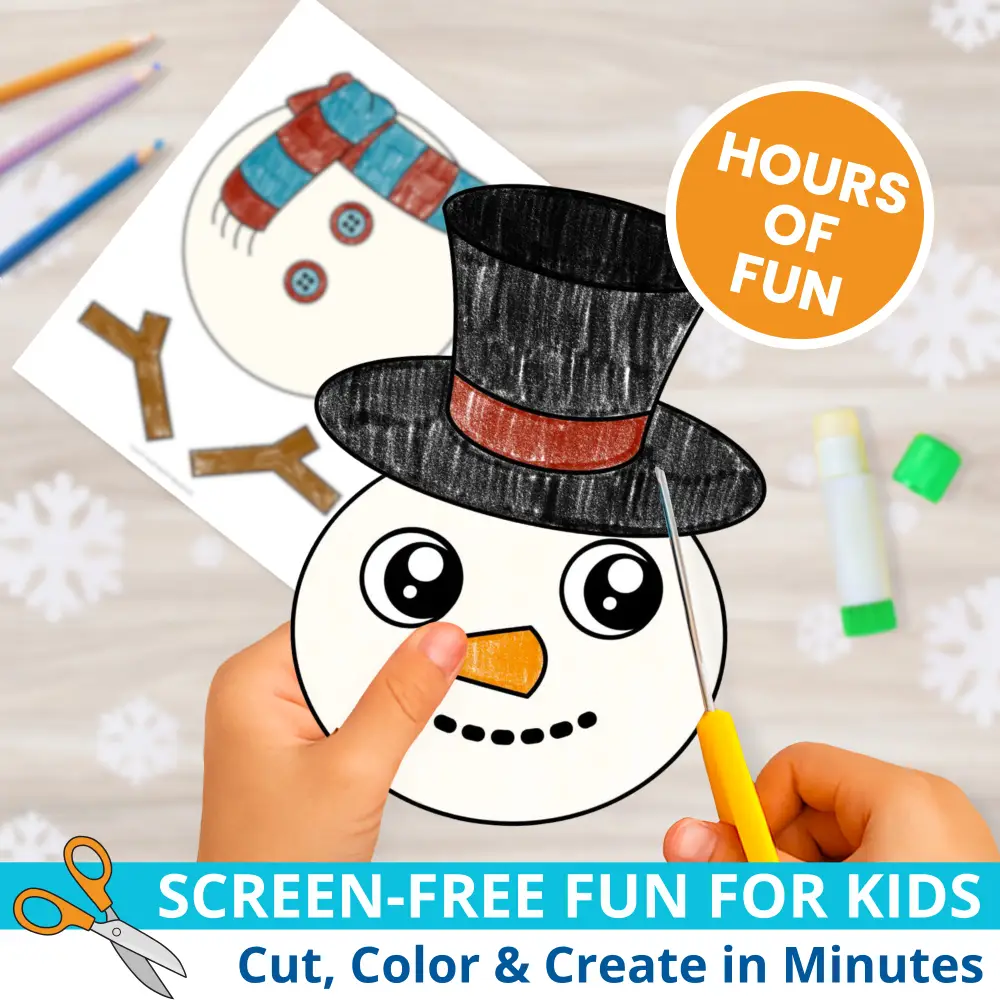 Add hands-on fun to your winter unit with this Snowman Paper Bag Puppet. Just print, cut, glue, and craft!
