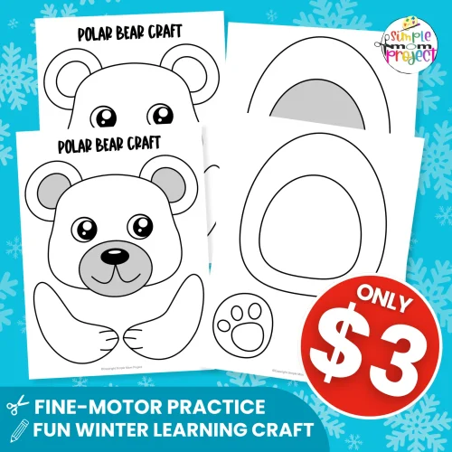 🎨 Includes both color + B&W versions! This Polar Bear Paper Bag Puppet is perfect for winter lessons and pretend play.