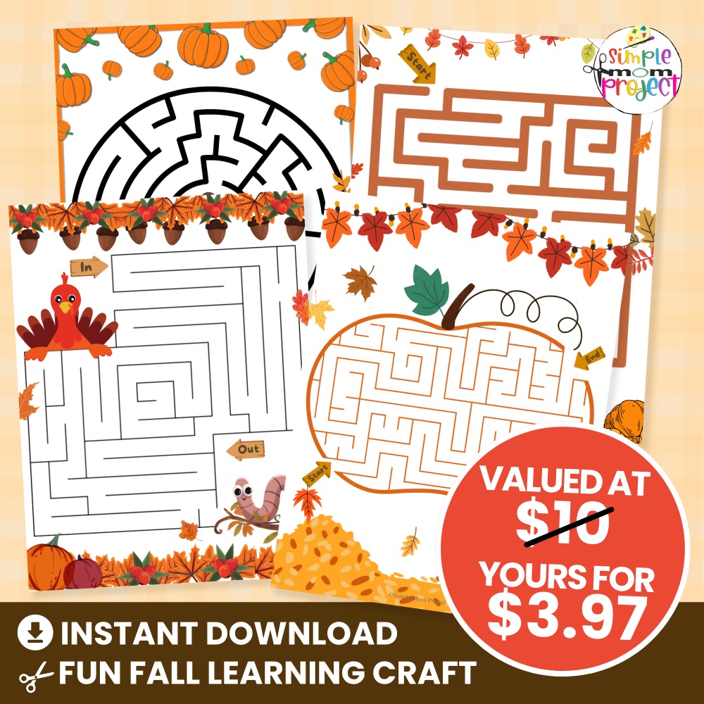 Make learning fun this season with these 10 printable fall mazes! Perfect for preschool, homeschool, and classroom use — just print, solve, and color! 🎨🍁 #FallCrafts #PreschoolPrintables #FineMotorSkills