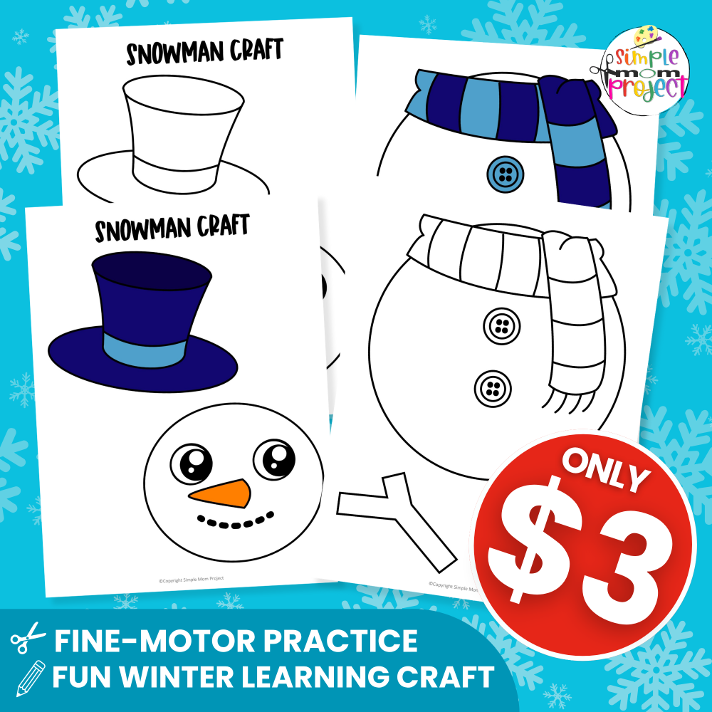 This printable Snowman Puppet Template is perfect for winter centers, morning work, and early finishers.