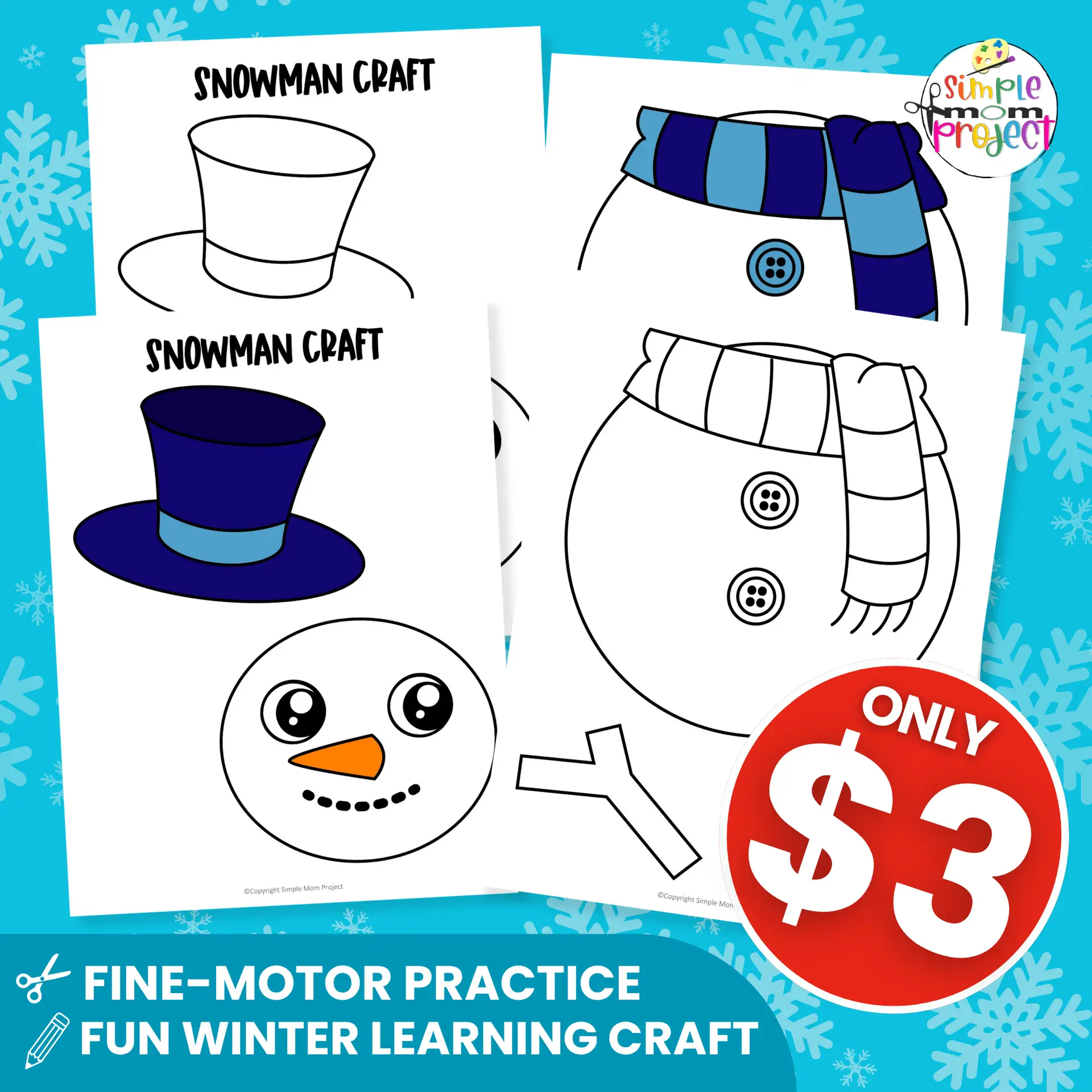 This printable Snowman Puppet Template is perfect for winter centers, morning work, and early finishers.