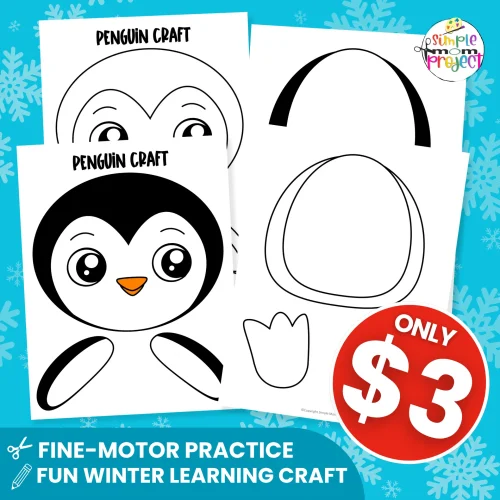 🎨 This printable Penguin Puppet Craft makes winter lessons engaging. Just print, cut, glue, and attach to a paper bag for instant fun!