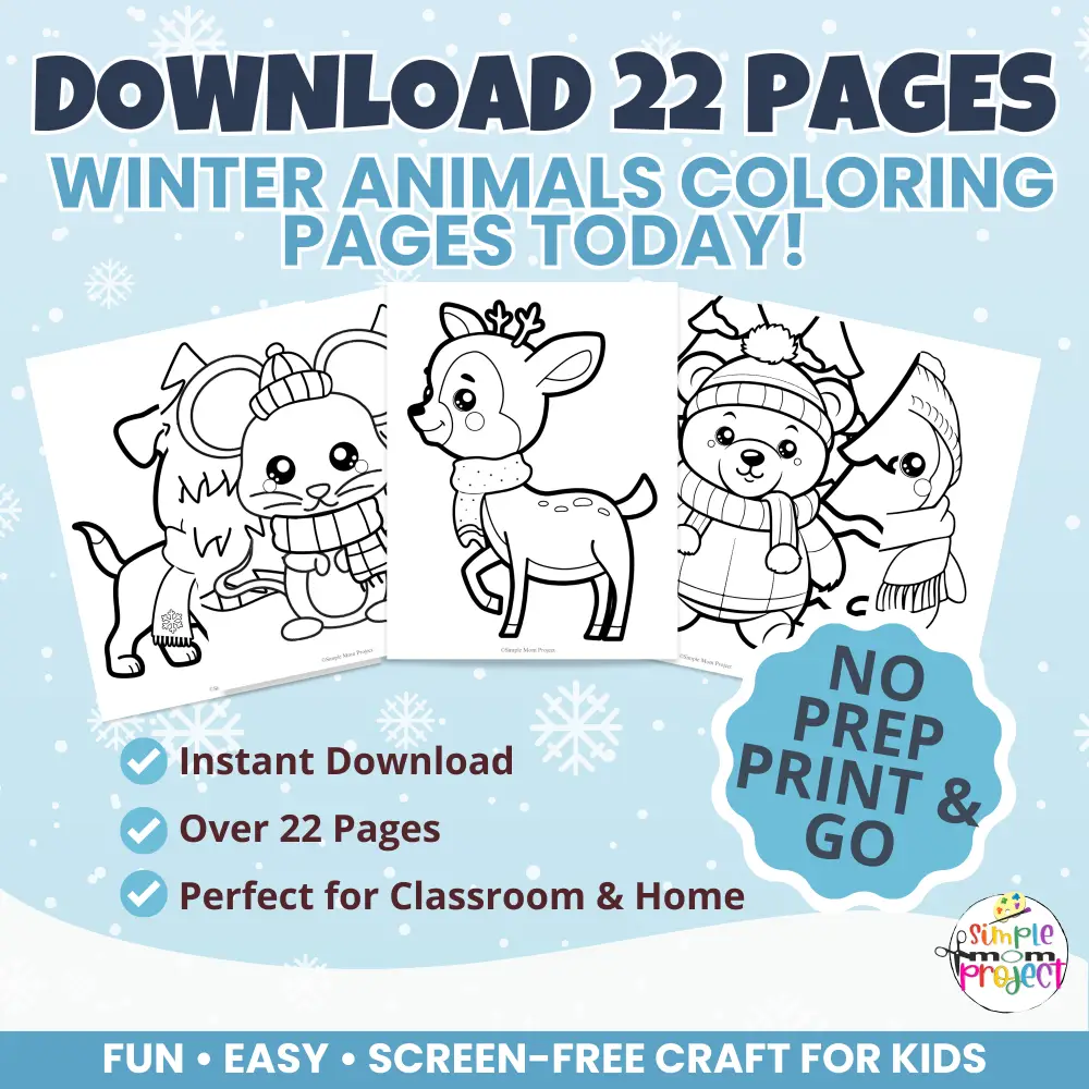 ✨ Simple, cute, and kid-approved! These winter coloring pages are great for fine motor practice and seasonal fun. Print and color anytime!