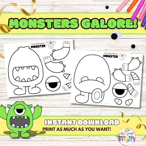 Get ready to unleash your inner monster Picasso with our Black and White Build-a-Monster Crafts! They're not just a blast to make, but they also sneak in some fine motor skill magic for the kiddos! And guess what? They pull double duty as cute fall decorations too! But wait, there’s more! These little monsters can spark epic storytelling adventures, inspiring kids to spin wild tales about their monstrous escapades. It’s a perfect way to boost their narrative chops and ignite a love for imaginative play!