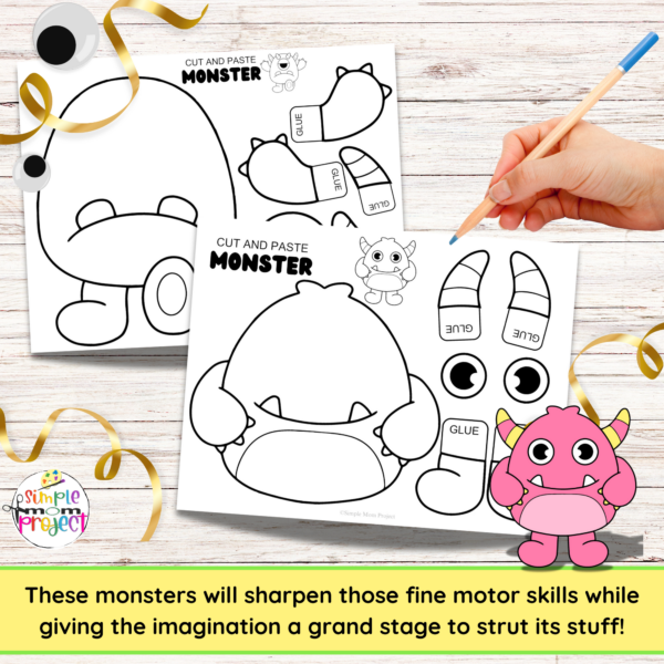 Get ready to unleash your inner monster Picasso with our Black and White Build-a-Monster Crafts! They're not just a blast to make, but they also sneak in some fine motor skill magic for the kiddos! And guess what? They pull double duty as cute fall decorations too! But wait, there’s more! These little monsters can spark epic storytelling adventures, inspiring kids to spin wild tales about their monstrous escapades. It’s a perfect way to boost their narrative chops and ignite a love for imaginative play!