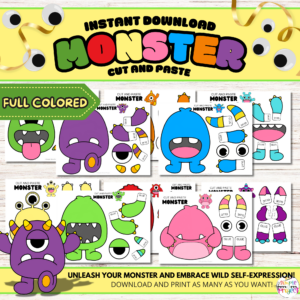 Get ready to unleash your inner monster Picasso with our Full Color Build-a-Monster Crafts! They're not just a blast to make, but they also sneak in some fine motor skill magic for the kiddos! And guess what? They pull double duty as cute fall decorations too! But wait, there’s more! These little monsters can spark epic storytelling adventures, inspiring kids to spin wild tales about their monstrous escapades. It’s a perfect way to boost their narrative chops and ignite a love for imaginative play!