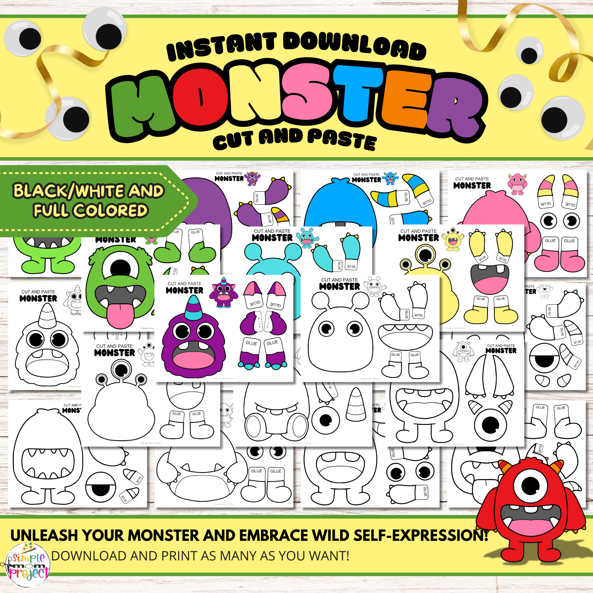 Get ready to unleash your inner monster Picasso with our Full Color and Black and White Build-a-Monster Crafts! They're not just a blast to make, but they also sneak in some fine motor skill magic for the kiddos! And guess what? They pull double duty as cute fall decorations too! But wait, there’s more! These little monsters can spark epic storytelling adventures, inspiring kids to spin wild tales about their monstrous escapades. It’s a perfect way to boost their narrative chops and ignite a love for imaginative play!