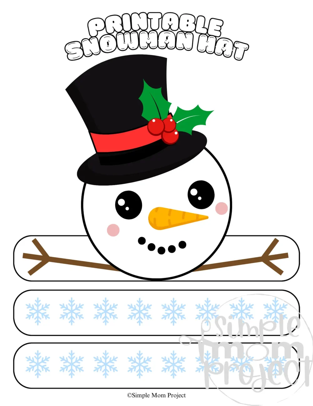 This printable snowman hat template is a fun winter craft featuring a classic top hat and carrot nose. It's ideal for enhancing fine motor skills, creating memories, or planning winter activities. Simply print the template and use crafting supplies like markers and glitter to personalize each hat. Suitable for all ages, this activity fosters creativity and adds joy to chilly months, whether worn or used as decoration. Download your snowman hat template today!