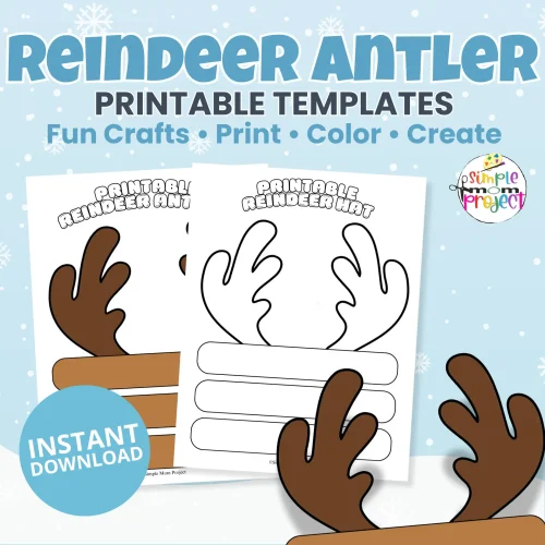 🦌 Make winter crafting fun with this Printable Reindeer Antlers Headband! Includes color + B&W versions. Perfect for preschool, kindergarten, and homeschool.