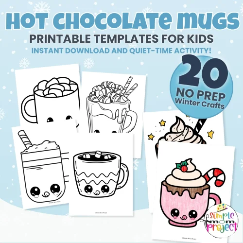 ❄️ Add adorable winter fun to your lessons with these Hot Cocoa Coloring Sheets! Includes 20 unique kawaii mug designs for kids to color.