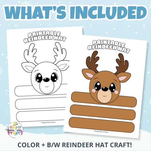 ❄️ Kids will love creating and wearing their own Reindeer Headband! This printable hat craft is great for winter units, classroom parties, and pretend play.