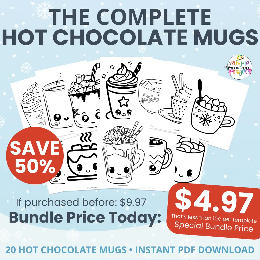 🍫 These Kawaii Hot Cocoa Coloring Pages are perfect for winter units, hot cocoa day, or screen-free fun at home. Printable and easy to use!