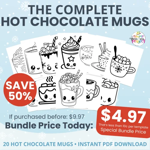 🍫 These Kawaii Hot Cocoa Coloring Pages are perfect for winter units, hot cocoa day, or screen-free fun at home. Printable and easy to use!