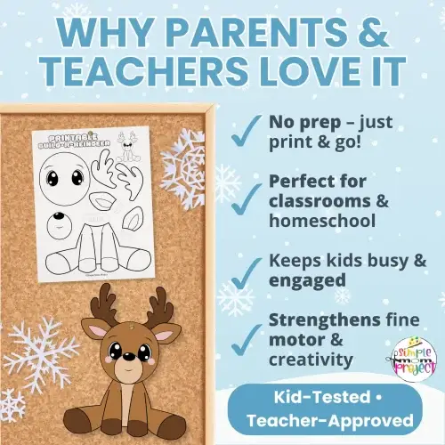 This Build-a-Reindeer Craft Template is perfect for winter storytelling, morning bins, and fine motor practice. Includes coloring page and print-and-go versions!