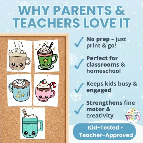 📚 Fill your winter centers with this set of 20 cozy mug coloring pages. Simple, no-prep printables perfect for preschool and kindergarten.