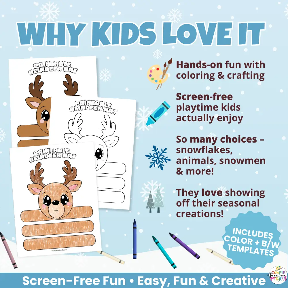 🌲 Create a cute reindeer look with this Wearable Headband Craft! Great for winter lessons, morning bins, and classroom activities.