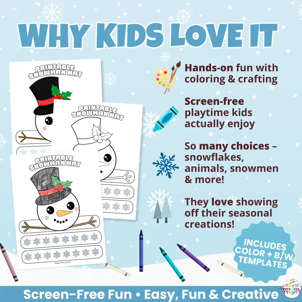 🌲 Create a cute snowman look with this Wearable Snowman Headband Craft! Great for winter lessons, morning bins, and classroom activities.