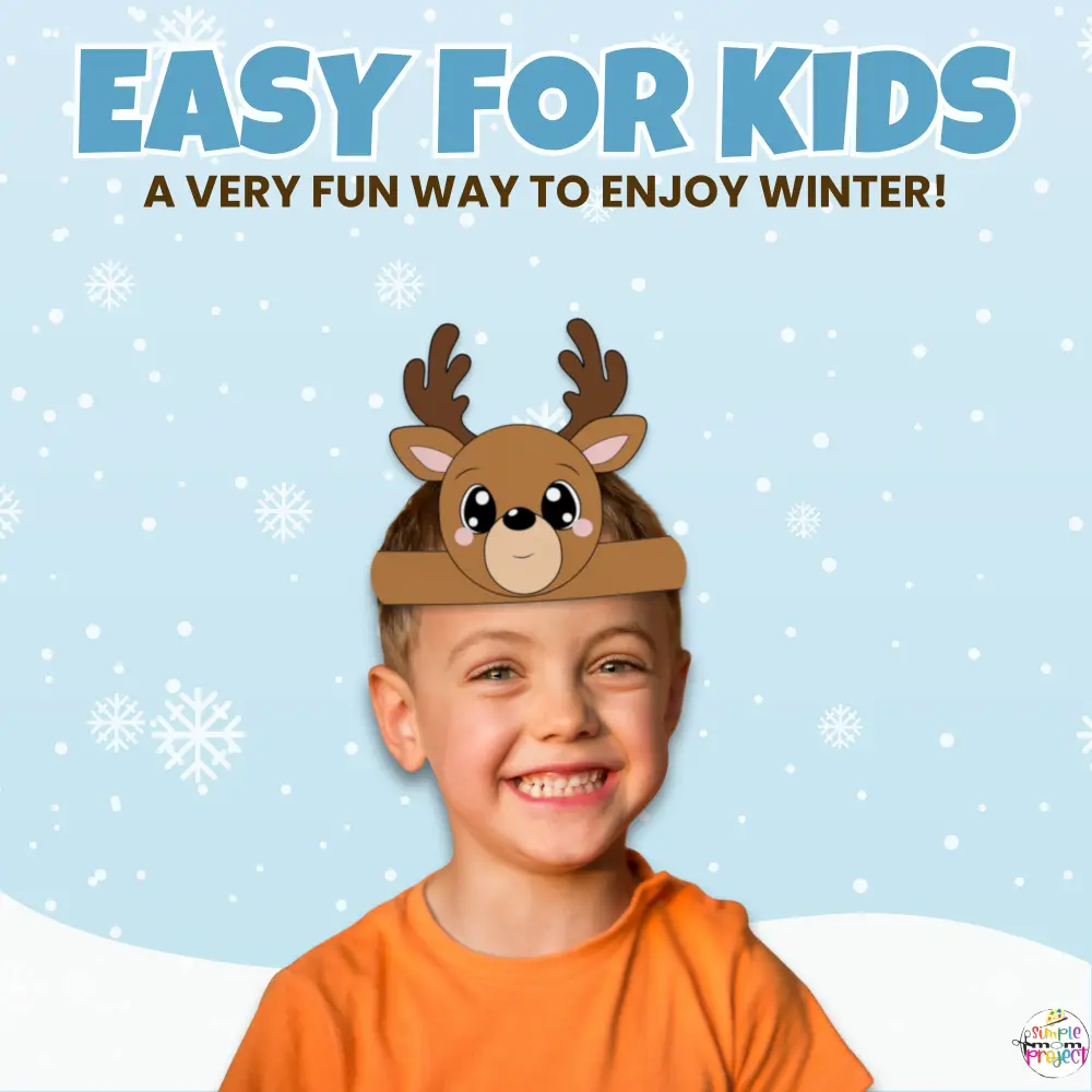 🧤 A fun winter activity kids love! This Reindeer Hat Printable includes full color + coloring pages for an engaging seasonal craft.