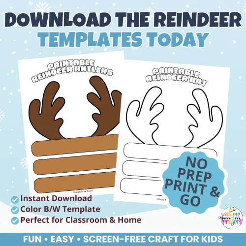 ⛄ Perfect winter craft for preschoolers! Print the Reindeer Antlers Headband, cut it out, decorate, and wear for seasonal fun.