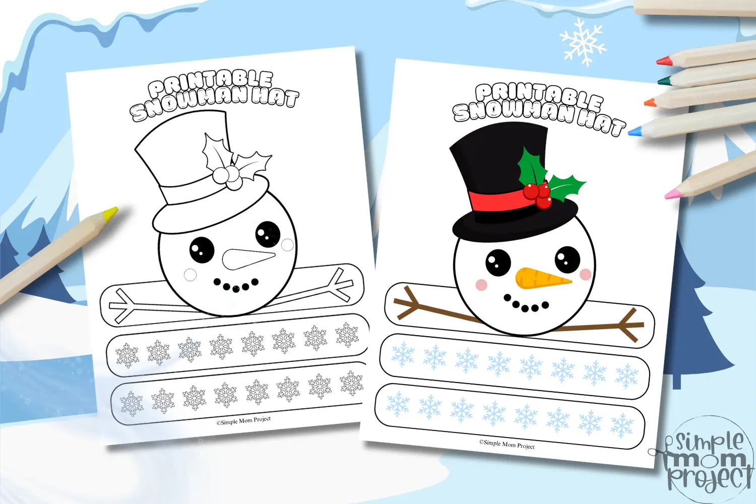This printable snowman hat template is a fun winter craft featuring a classic top hat and carrot nose. It's ideal for enhancing fine motor skills, creating memories, or planning winter activities. Simply print the template and use crafting supplies like markers and glitter to personalize each hat. Suitable for all ages, this activity fosters creativity and adds joy to chilly months, whether worn or used as decoration. Download your snowman hat template today!