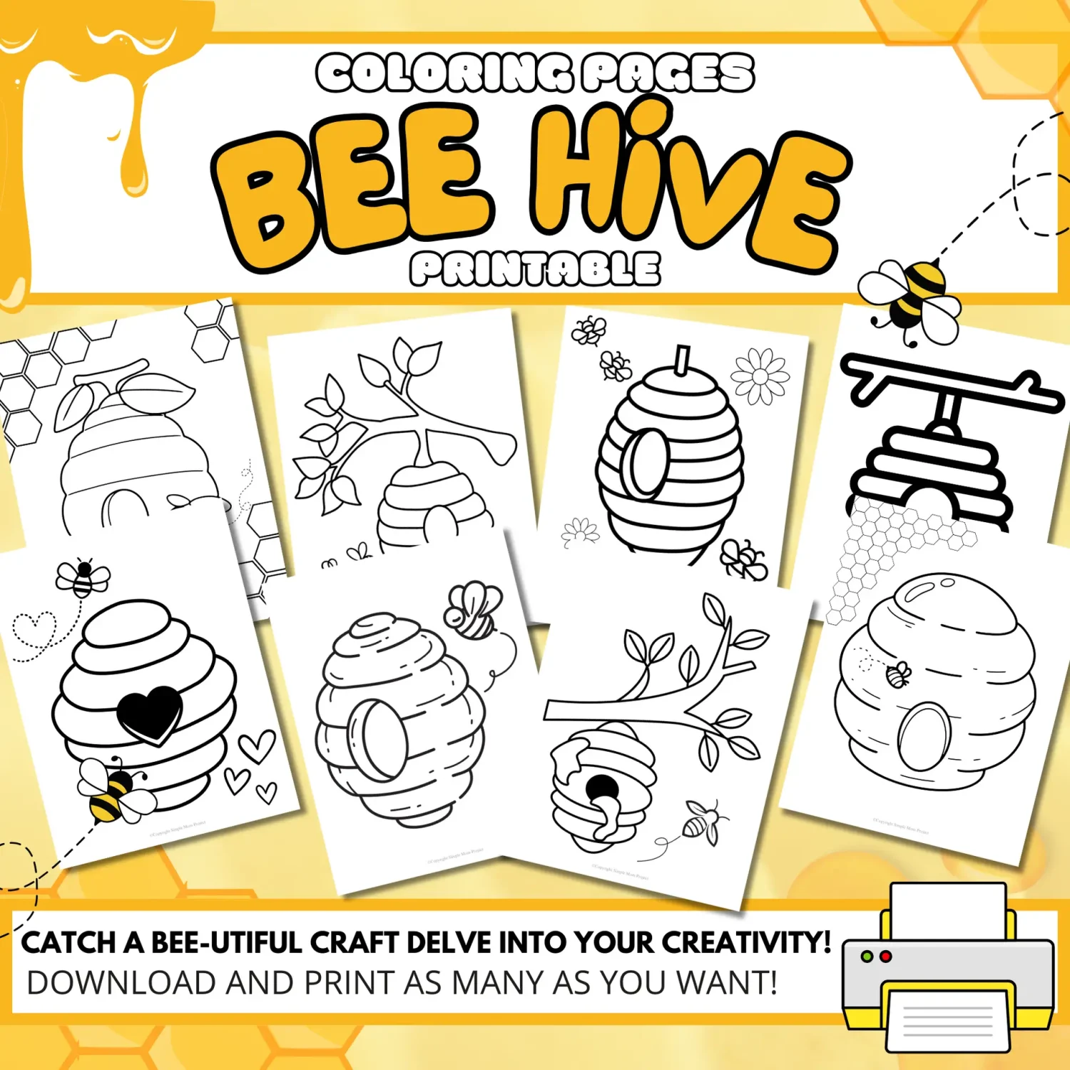 Our beehive coloring pages combine fun and learning, allowing kids to explore hive patterns and the importance of bees. They can unleash their creativity while developing fine motor skills and learning bee facts, such as honey production and pollination. This craft fosters a love for nature and blends art with education.