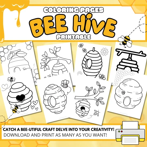 Our beehive coloring pages combine fun and learning, allowing kids to explore hive patterns and the importance of bees. They can unleash their creativity while developing fine motor skills and learning bee facts, such as honey production and pollination. This craft fosters a love for nature and blends art with education.