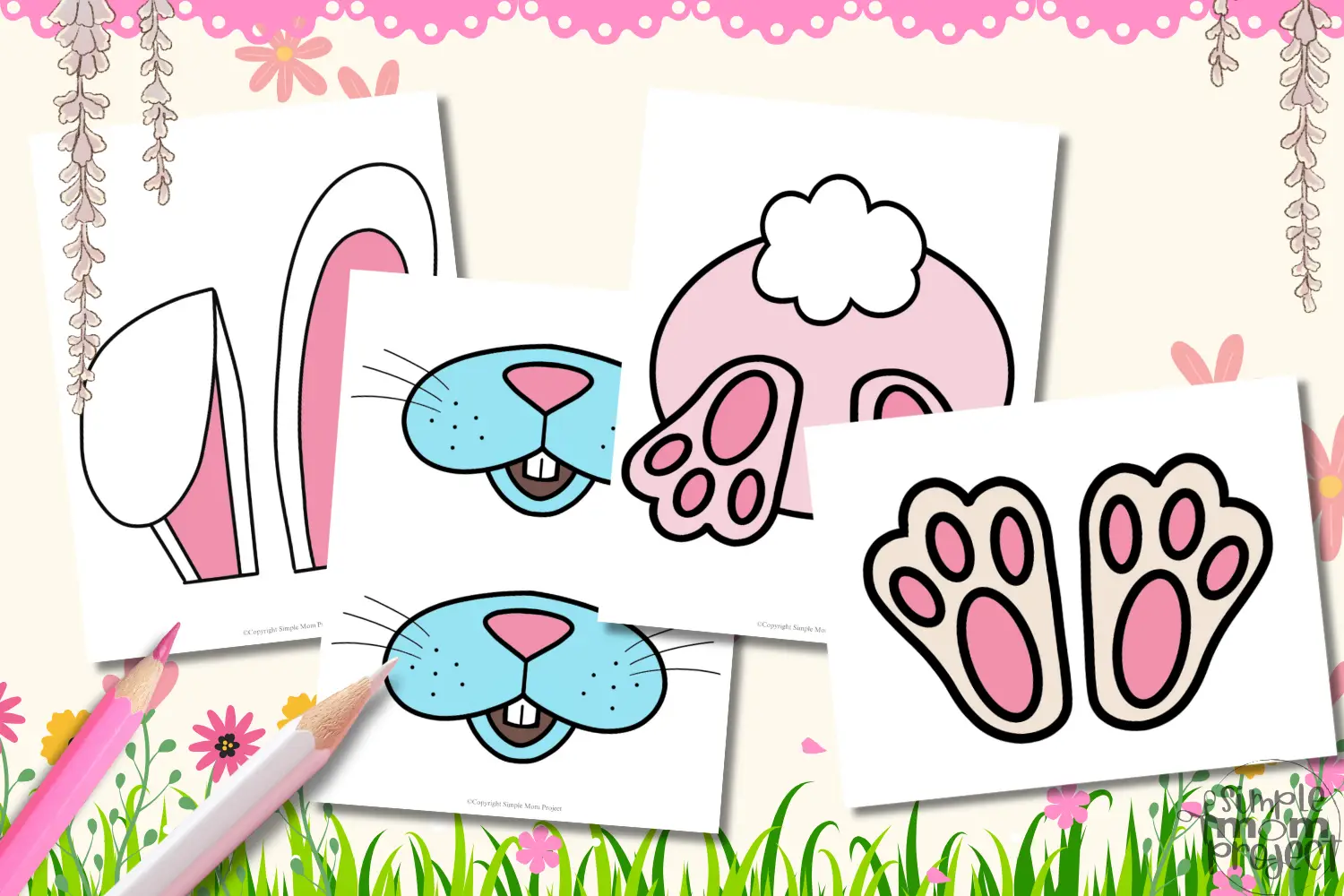 Unleash creativity with our Bunny Parts Bundle Templates, featuring floppy ears, tiny feet, a cute nose, and a fluffy bottom. Ideal for making bunny masks, greeting cards, or spring decorations, these templates can be printed on sturdy paper for kids to color and cut out. Gather supplies for a fun crafting experience—happy hopping and crafting!