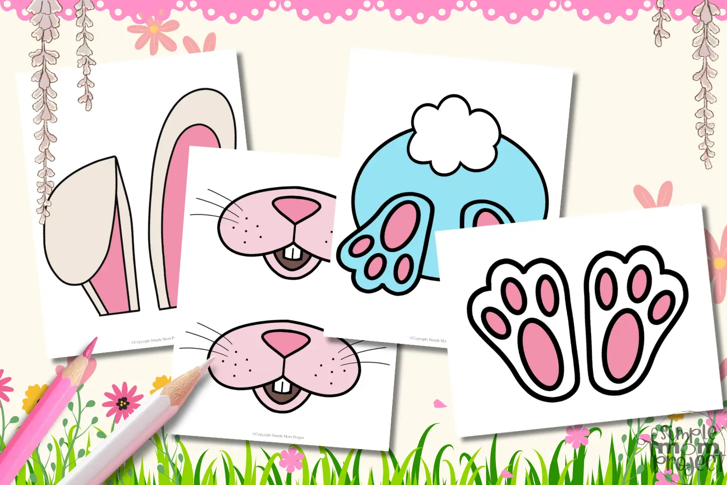 Unleash creativity with our Bunny Parts Bundle Templates, featuring floppy ears, tiny feet, a cute nose, and a fluffy bottom. Ideal for making bunny masks, greeting cards, or spring decorations, these templates can be printed on sturdy paper for kids to color and cut out. Gather supplies for a fun crafting experience—happy hopping and crafting!