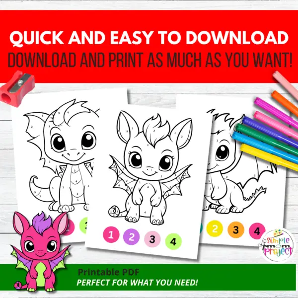 Dragon color by number printables enhance children's imagination and provide a fun, educational task. They help develop fine motor skills and color recognition as kids match numbers to colors, resulting in colorful dragon art. These activities also encourage storytelling and discussions about dragons, fostering imaginative growth. Suitable for home, classrooms, or playdates, they inspire joy and creativity in young artists.